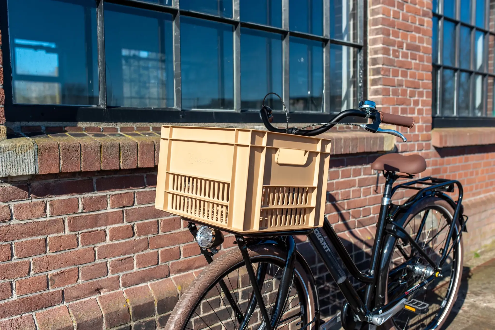 Kunststof Fietskrat Large 40 liter Naturel