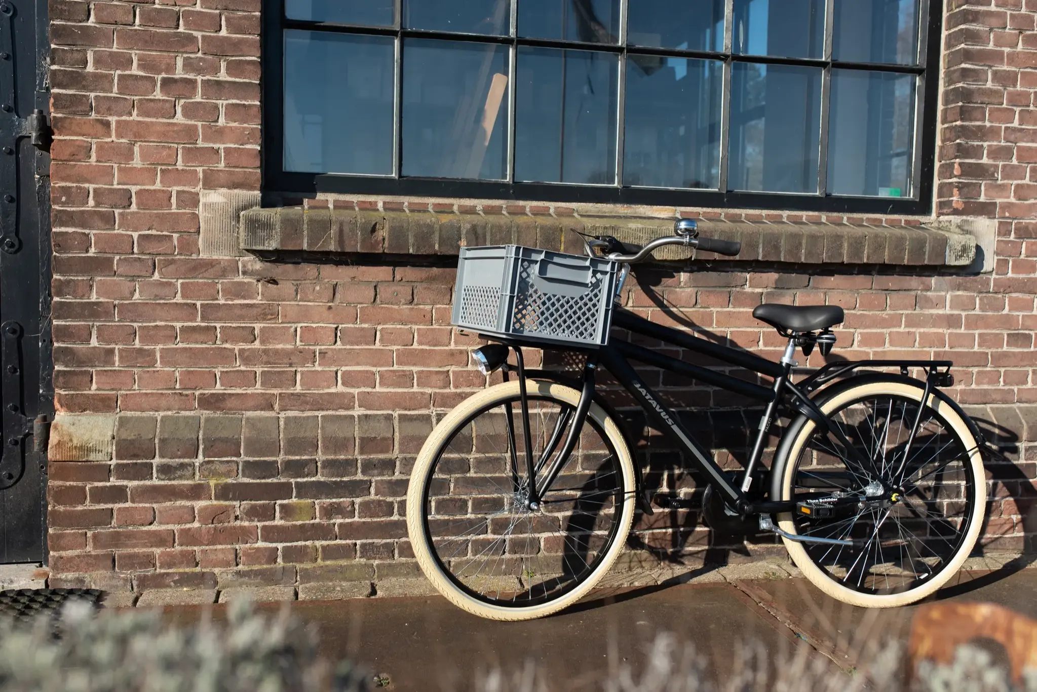 Kunststof Fietskrat Medium 25 liter Grijs