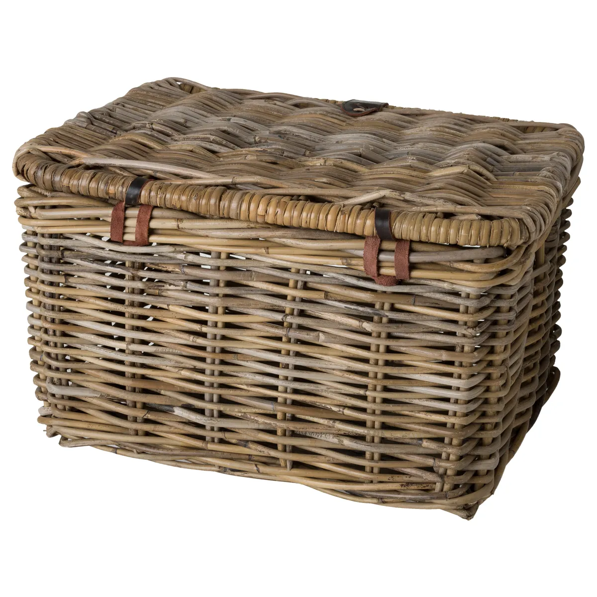 Rotan Fietsmand Met Klep Naturel