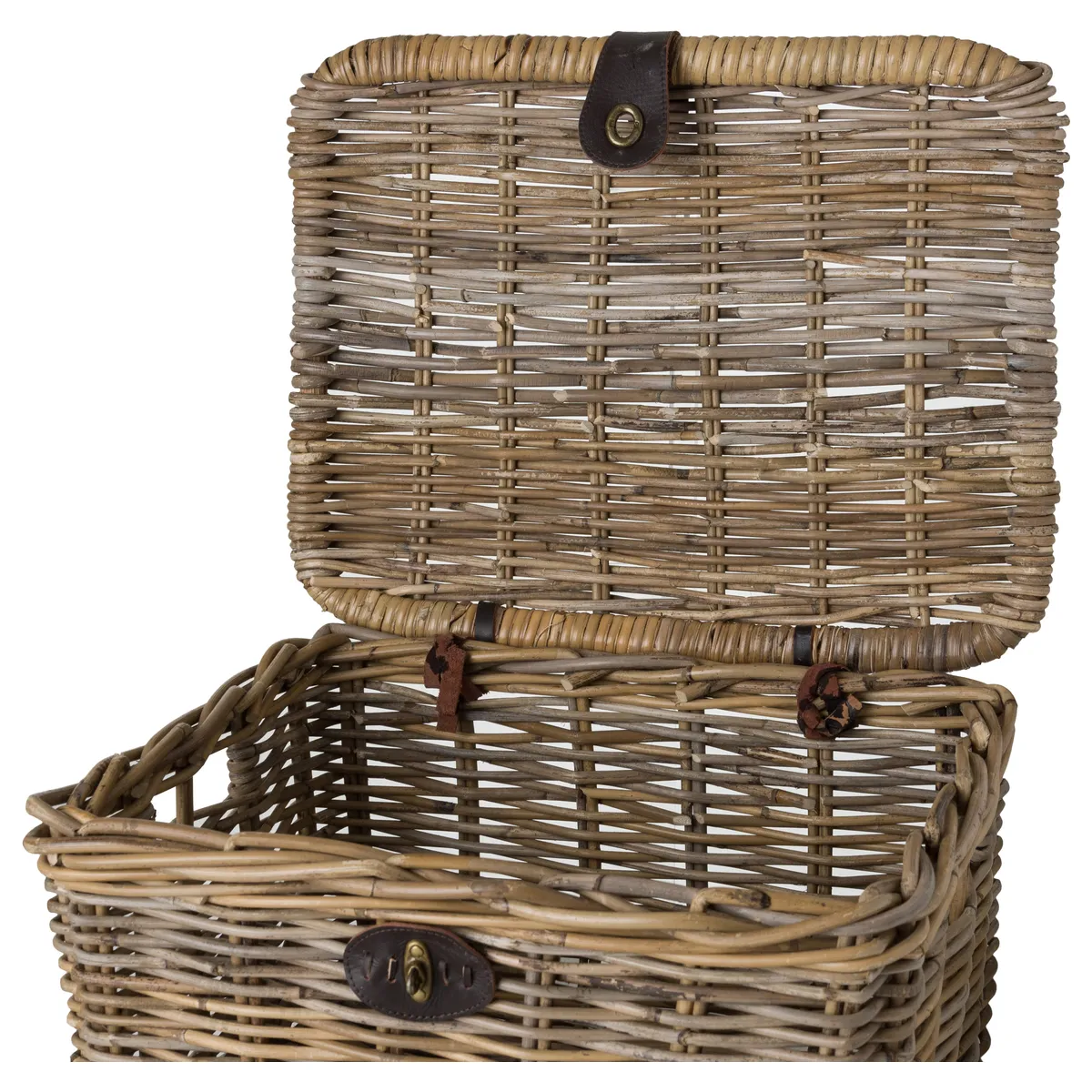 Rotan Fietsmand Met Klep Naturel