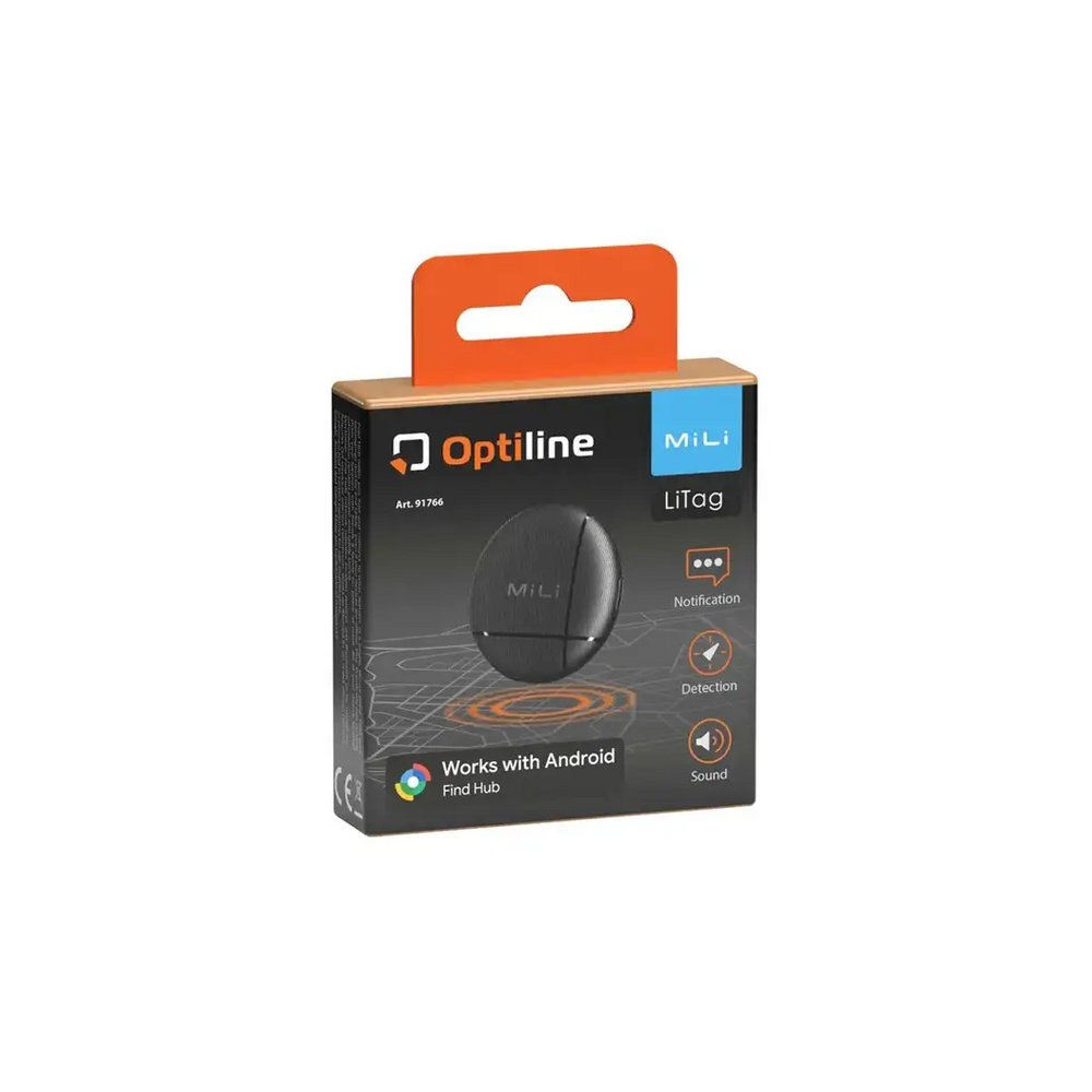 Optiline 91818 Opti Tracker Compact – Localizzatore Adesivo Ultra-Sottile 60x60x3mm Per Oggetti, Compatibile Con "Dov'è" Apple
