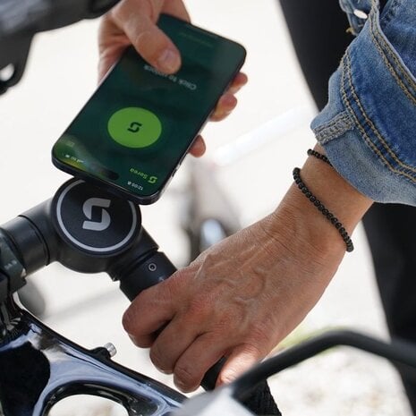 Serea Swift Smart Kettingslot 125 × 6 mm Sleutelloos NFC-slot voor fietsbeveiliging Zwart