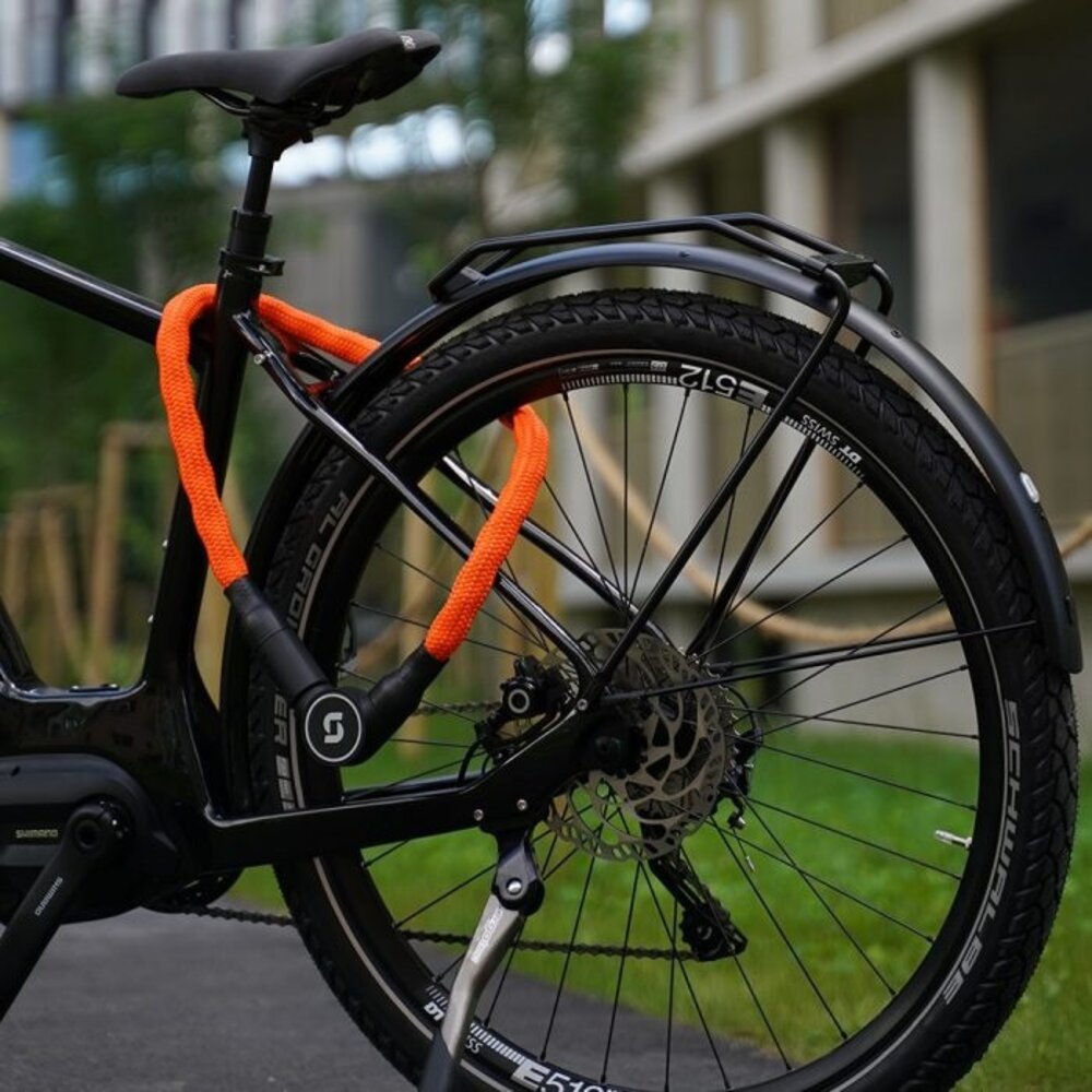 Serea Swift Smart Kettingslot 100 cm – 6 mm Sleutelloos fietsslot met smartphone Oranje