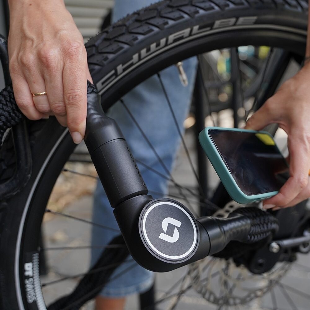 Serea Bold Smart Kettingslot 125 cm x 8 mm ART2 goedgekeurd Sleutelloos fietsslot met smartphone