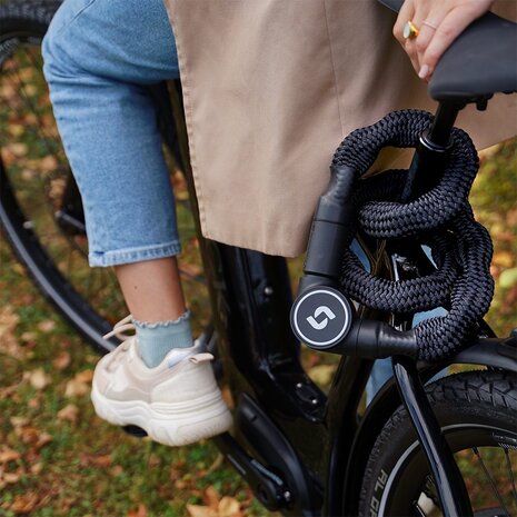 Serea Bold Smart Kettingslot 125 cm x 8 mm ART2 goedgekeurd Sleutelloos fietsslot met smartphone