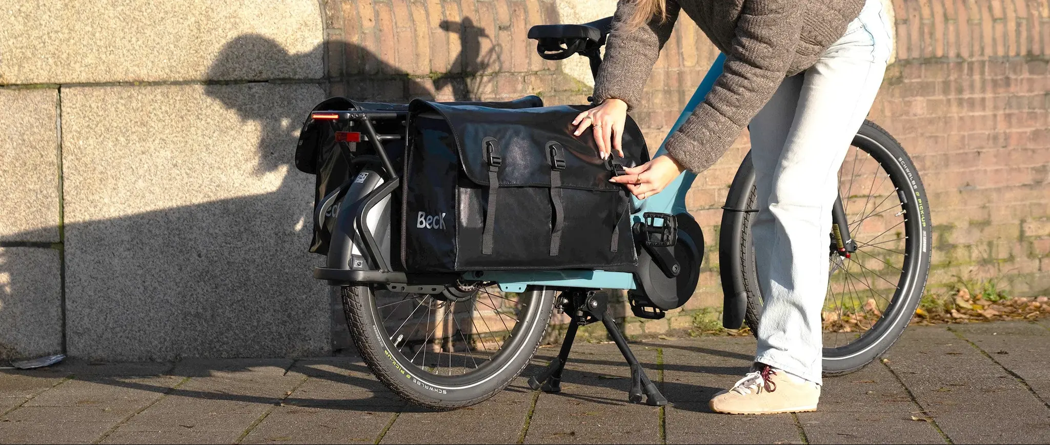 Looong Dubbele Fietstas voor Longtail fietsen