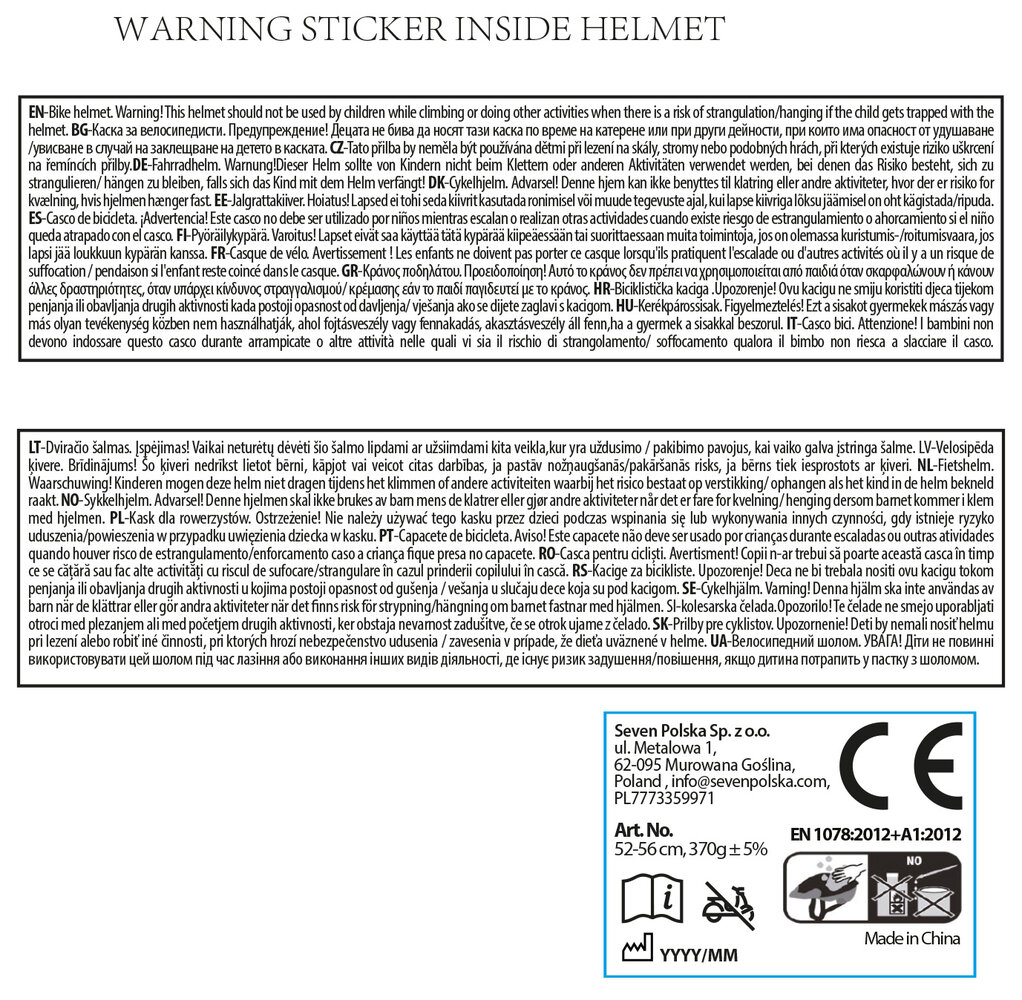 Seven Polska Kinderhelm met Minnie Pattern Print Fietshelm – 52-56 cm (M)