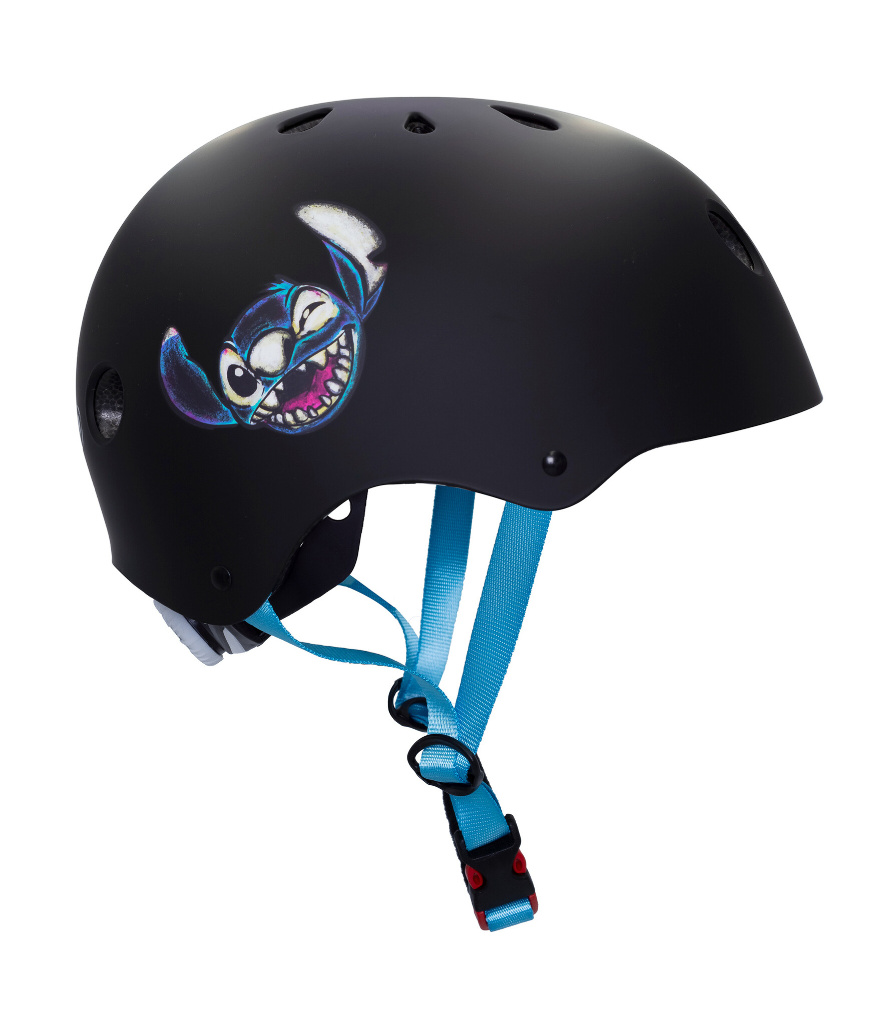 Seven Polska Kinderhelm Stitch Zwart/Blauw Fietshelm - 52-56 cm (M)