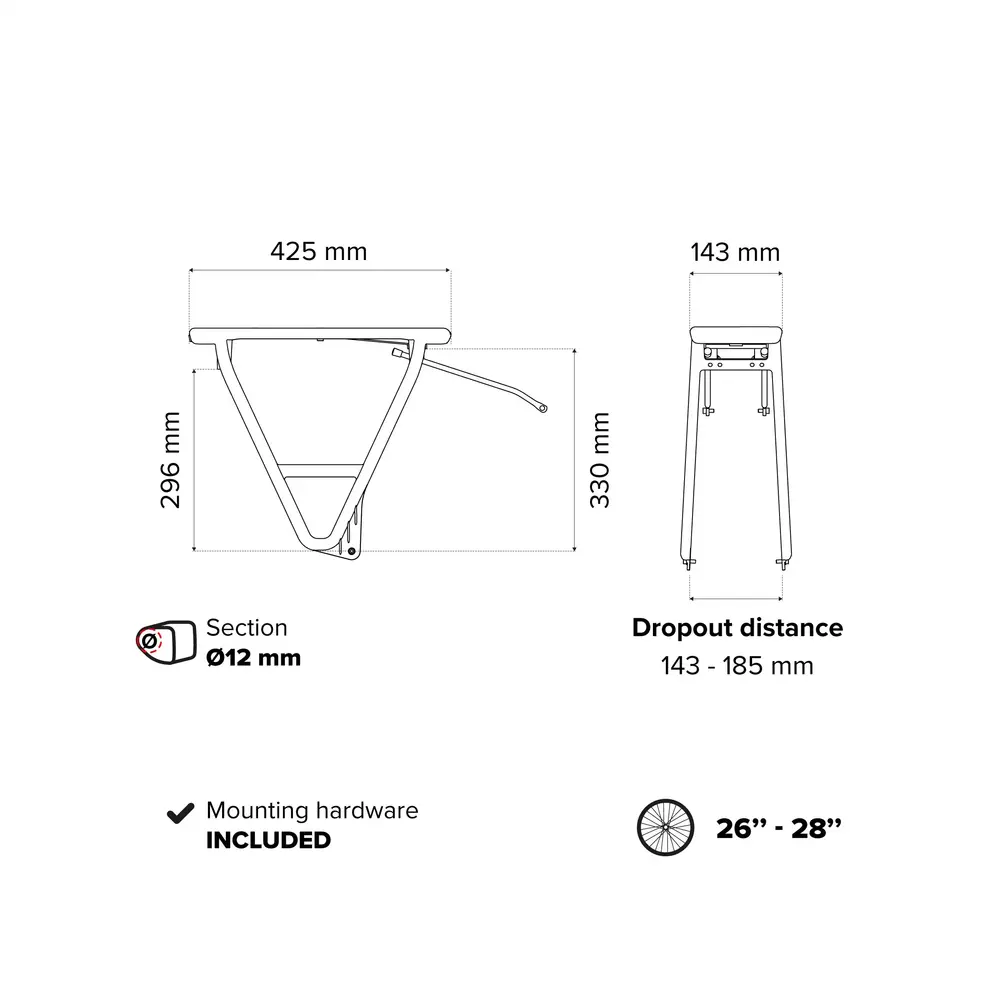 Polisport achterdrager universeel HRP