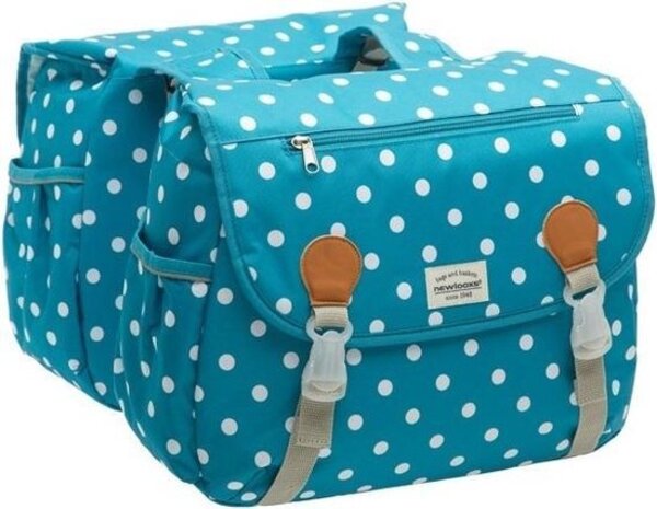 New Looxs Dubbele Fietstas Joli Double Blue Dots New Looxs Dubbele Fietstas Joli Double Blue Dots