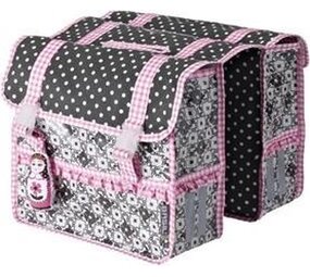 Basil Jasmin Baboushka dubbele fietstas grijs roze