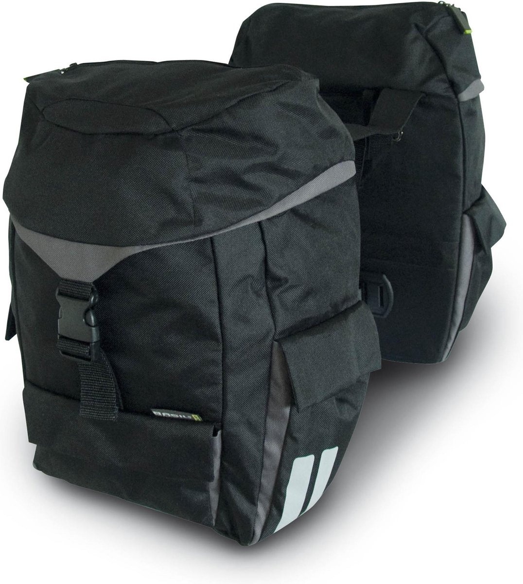 Sports dubbele fietstas 38 liter zwart lichtgewicht