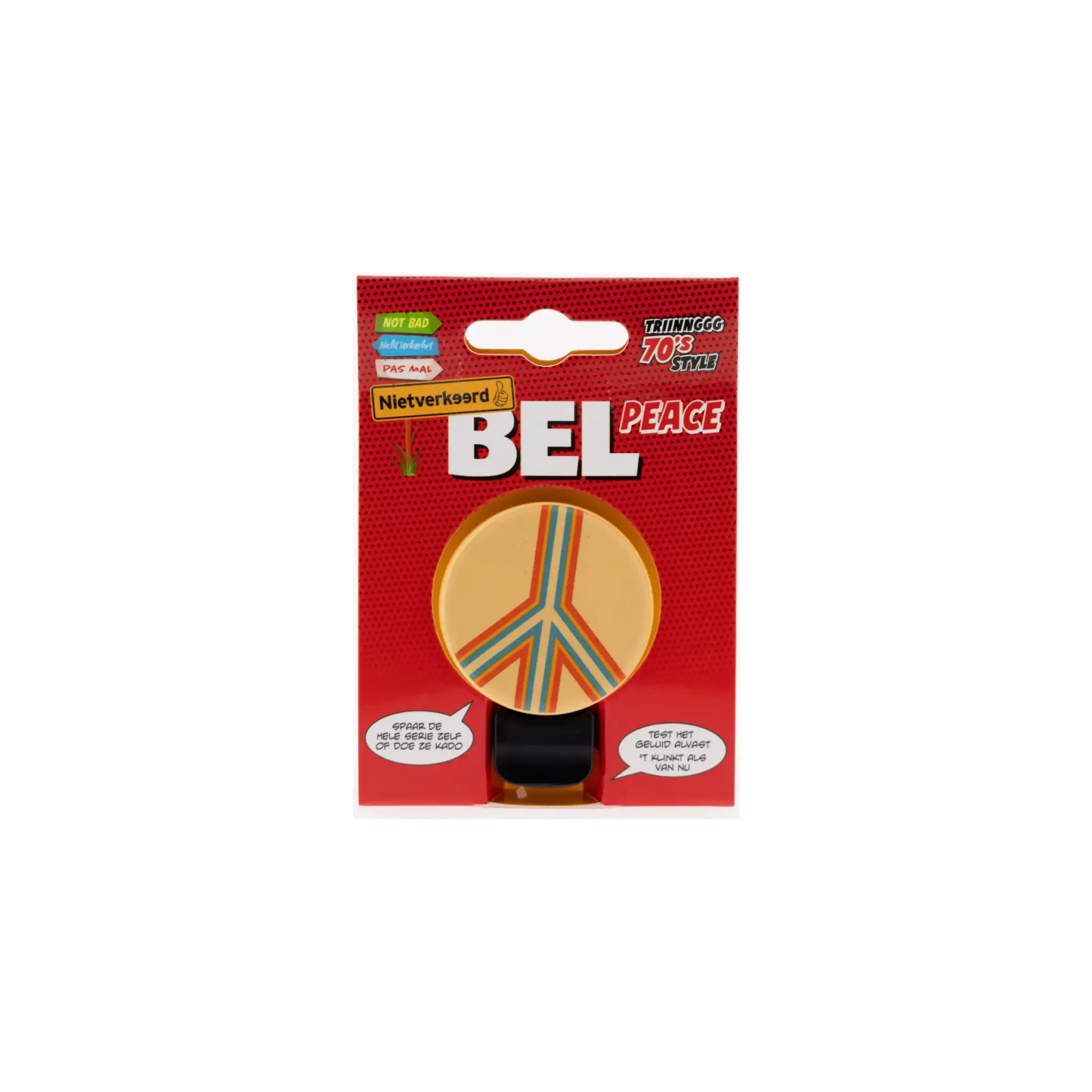 Fietsbel 70's Peace Print Retro Design