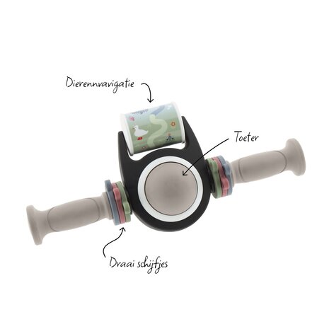 Qibbel toybar warm grijs handvat