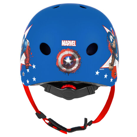 Seven Polska kinderhelm Captain America Blauw Fietshelm – 52-56 cm (M)