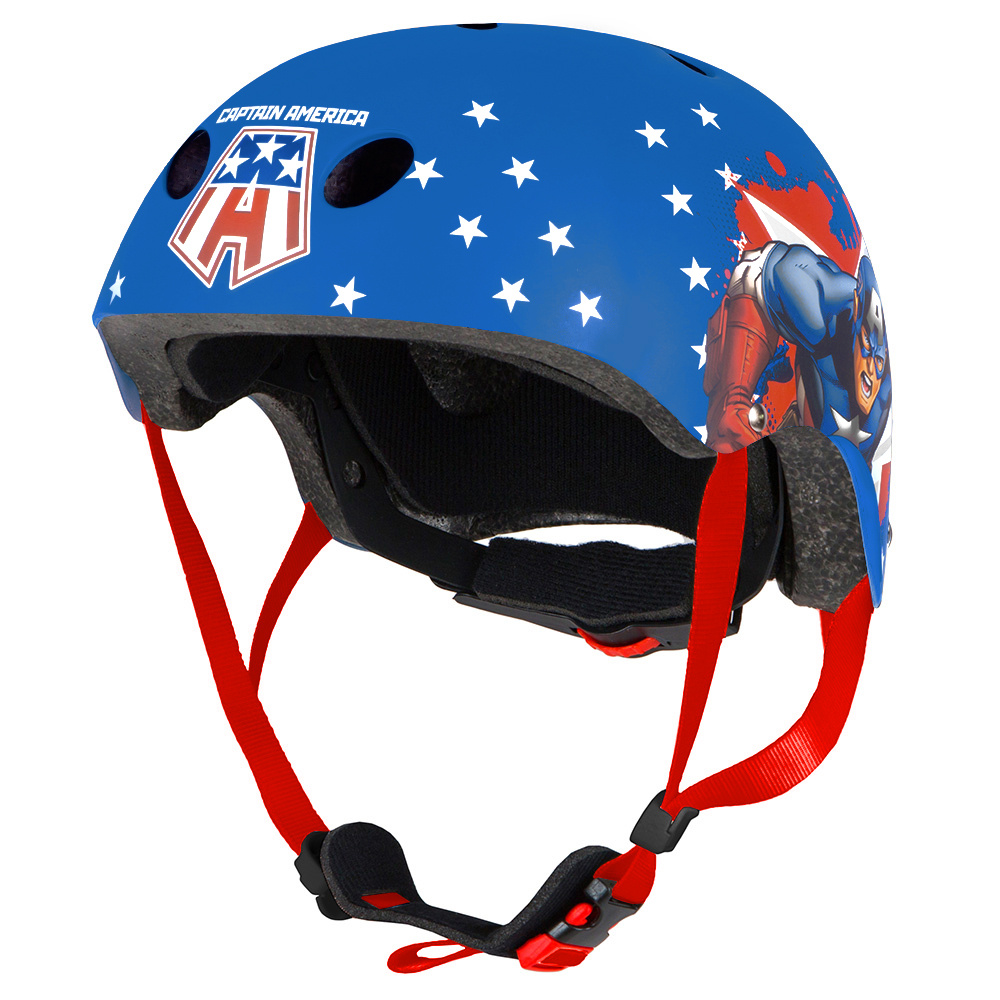 Seven Polska kinderhelm Captain America Blauw Fietshelm - 52-56 cm (M)
