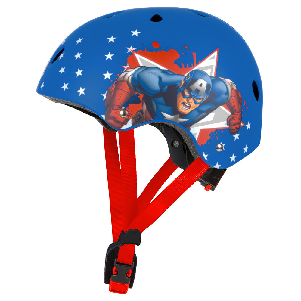 Seven Polska kinderhelm Captain America Blauw Fietshelm – 52-56 cm (M)