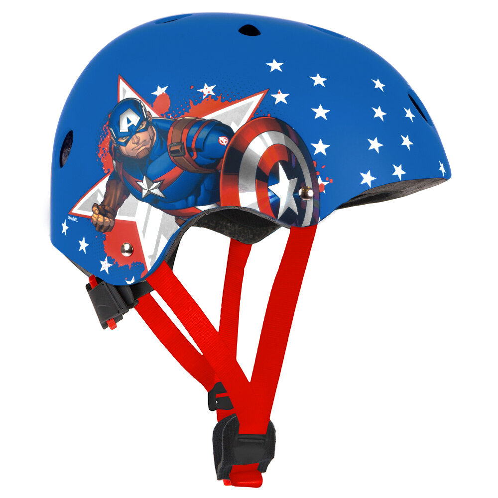 Seven Polska kinderhelm Captain America Blauw Fietshelm – 52-56 cm (M)