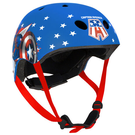 Seven Polska kinderhelm Captain America Blauw Fietshelm – 52-56 cm (M)