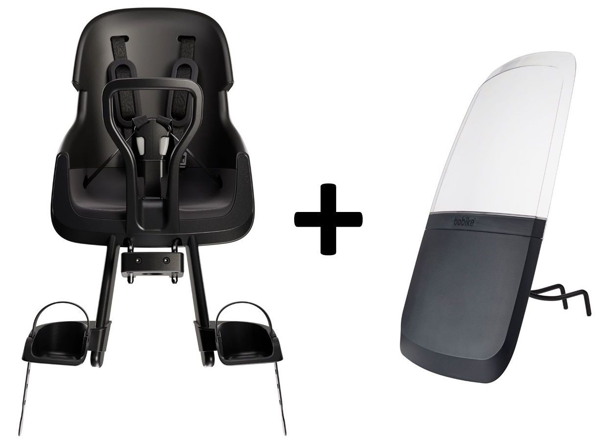 Mini Exclusive Evolve Urban Black Voorstoeltje + Windscherm