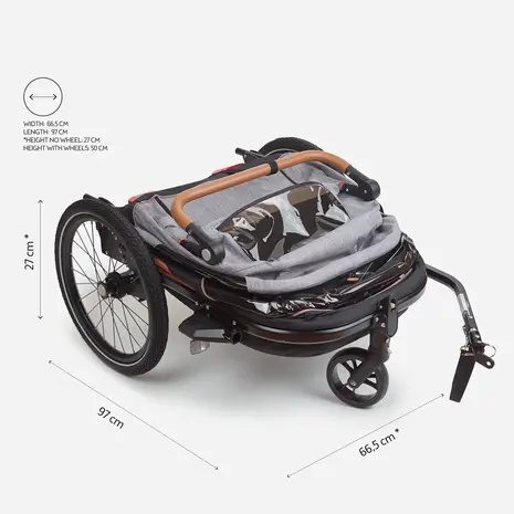 Bobike Trailer 2 in 1 Fietskar Grijs Bobike Trailer 2 in 1 Fietskar Grijs