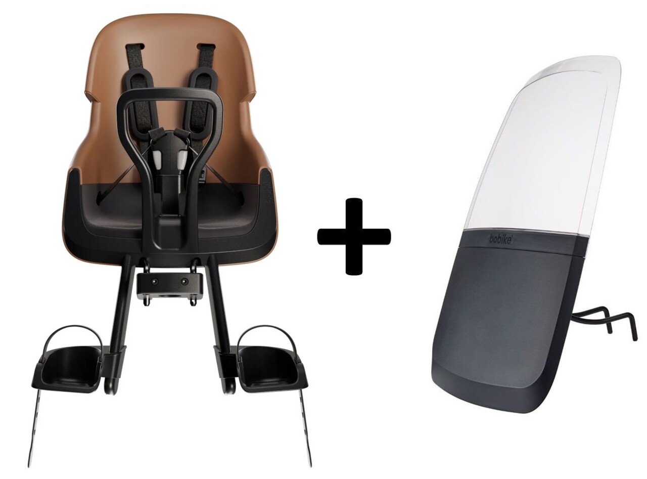 Bobike Mini Exclusive Evolve Cinnamon Brown Voorstoeltje + Windscherm Bobike Mini Exclusive Evolve Cinnamon Brown Voorstoeltje + Windscherm