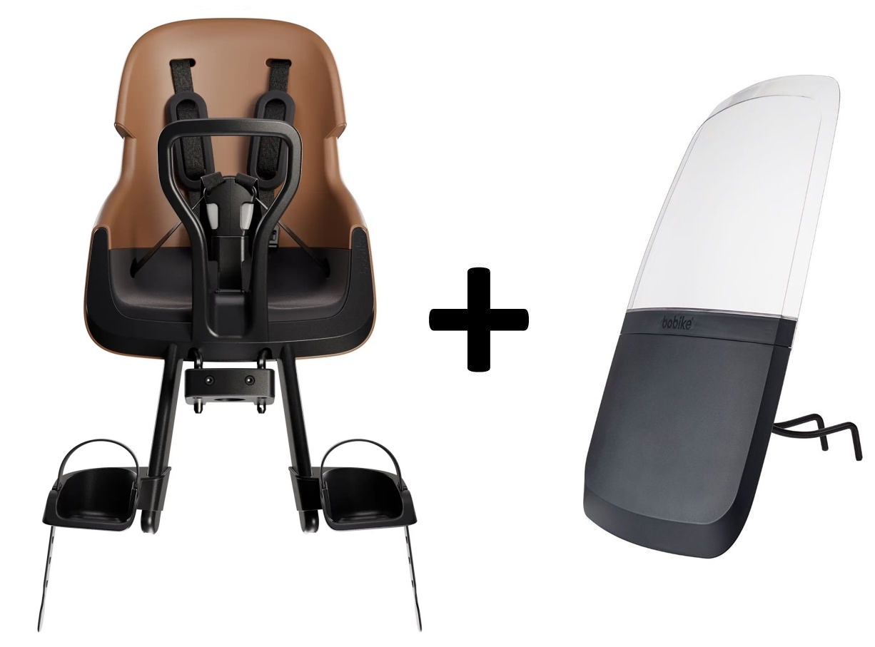 Bobike Mini Exclusive Evolve Cinnamon Brown Voorstoeltje + Windscherm