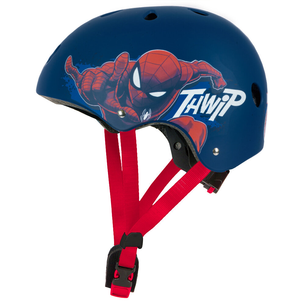 Seven Polska kinderhelm Spiderman Blauw Fietshelm – 52-56 cm (M)