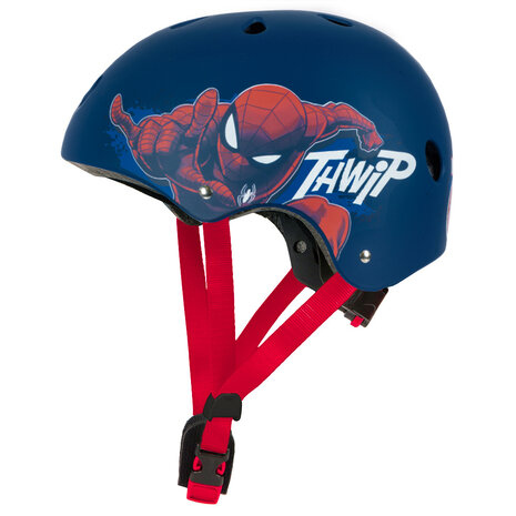 Seven Polska kinderhelm Spiderman Blauw Fietshelm – 52-56 cm (M)