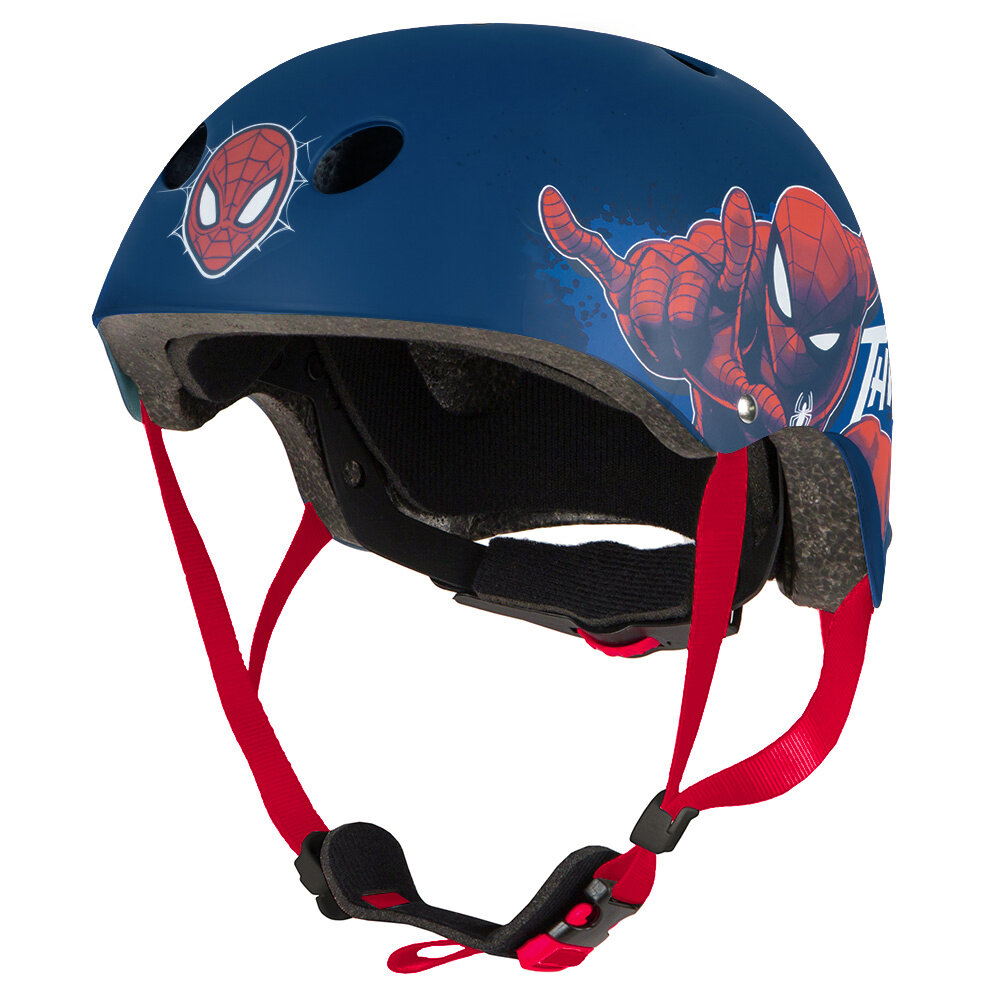 Seven Polska kinderhelm Spiderman Blauw Fietshelm – 52-56 cm (M)