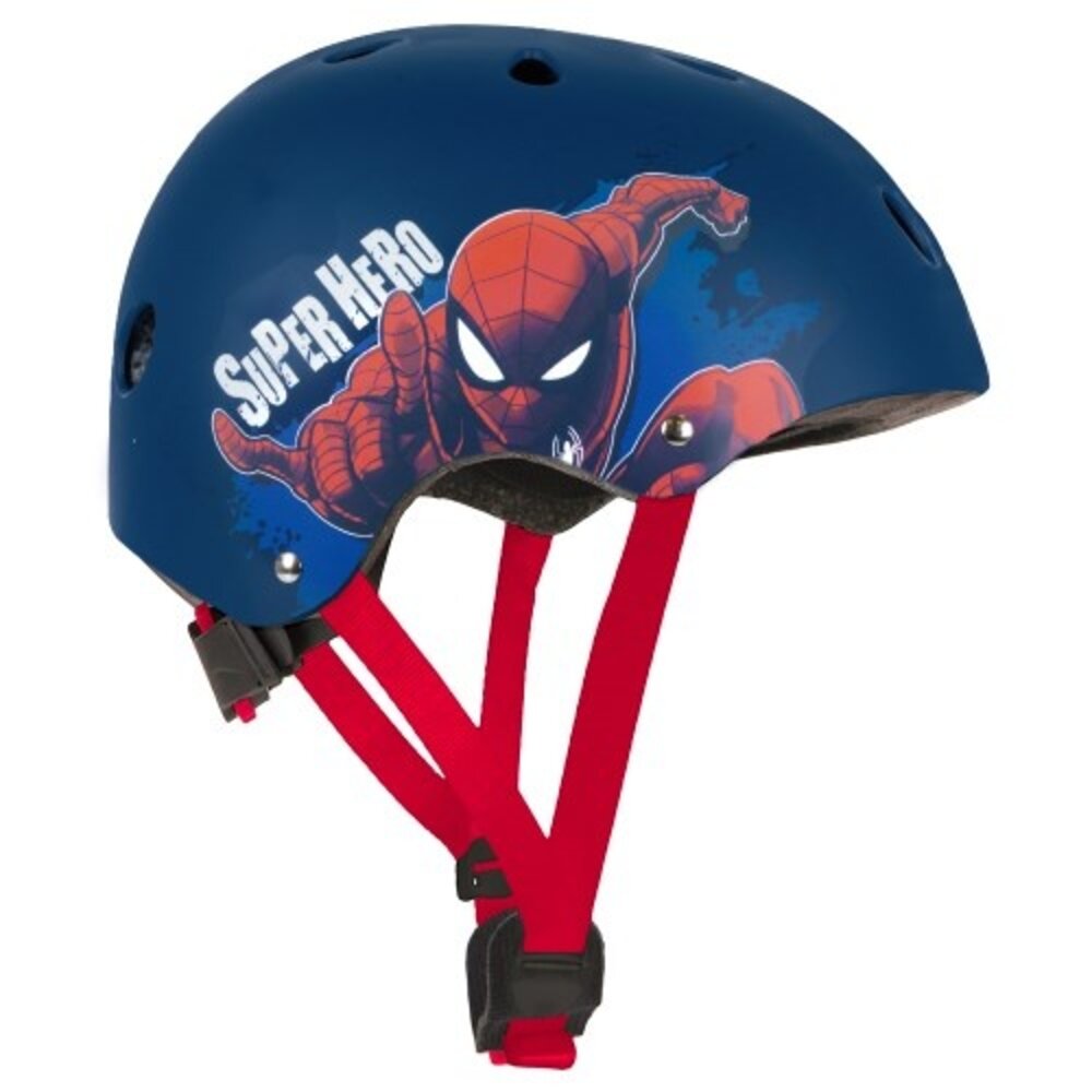Seven Polska kinderhelm Spiderman Blauw Fietshelm – 52-56 cm (M)