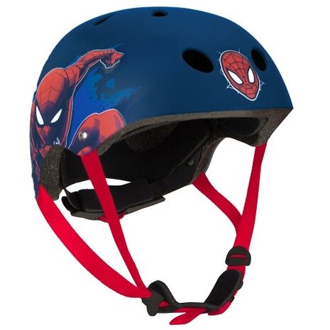 Seven Polska kinderhelm Spiderman Blauw Fietshelm – 52-56 cm (M)