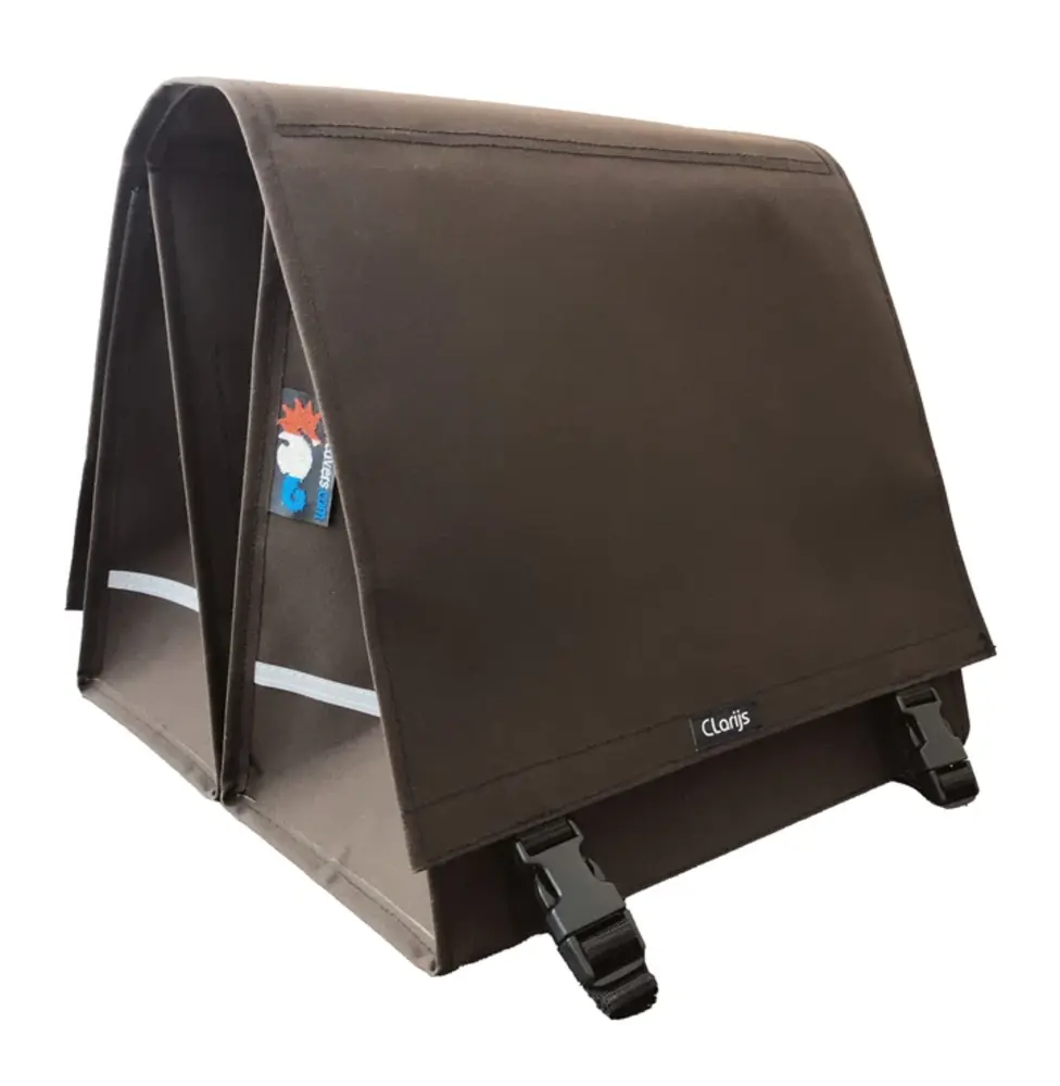 Clarijs Dubbele Fietstas XL PVC 46L Bruin Clarijs Dubbele Fietstas XL PVC 46L Bruin