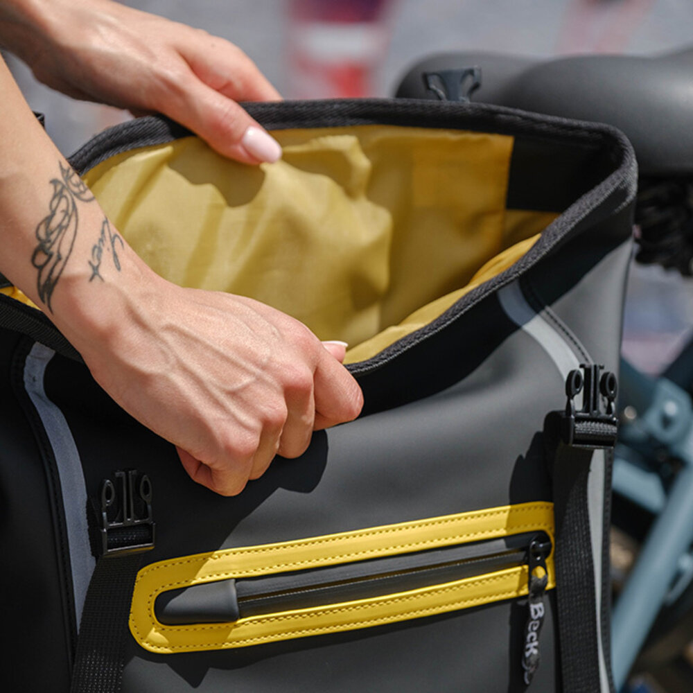 Beck Dubbele Sportieve Fietstas Flo MIK Yellow Geel