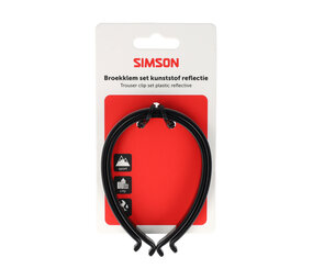 Simson broekklemmen kunststof met reflectie