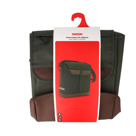 Simson fietstas enkel Urban olijfgroen 15L Simson fietstas enkel Urban olijfgroen 15L