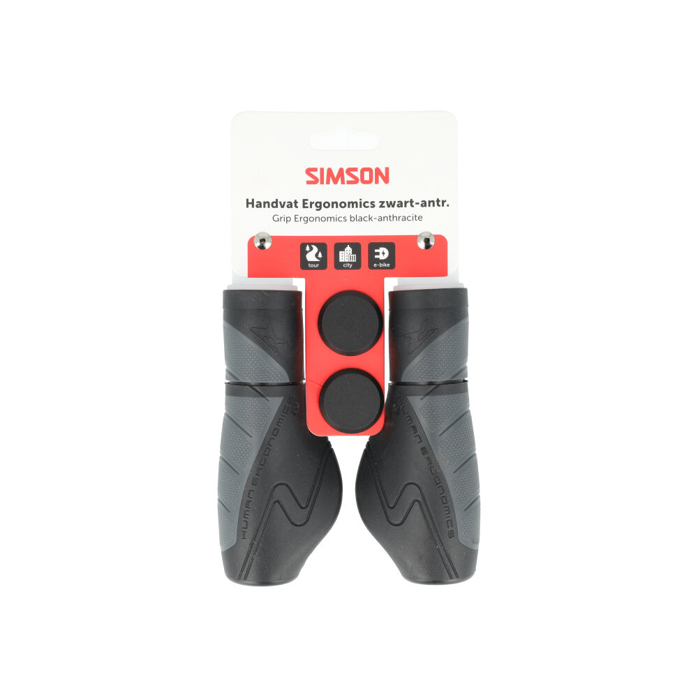 Simson handvatten Ergonomics zwart/antraciet Simson handvatten Ergonomics zwart/antraciet