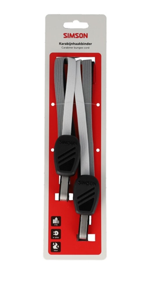 Simson karabijnhaakbinder 71cm zwart/wit/grijs Simson karabijnhaakbinder 71cm zwart/wit/grijs