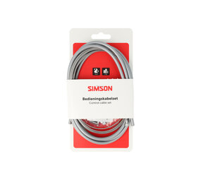 Simson remkabel set universeel 2 nippels RVS grijs Simson remkabel set universeel 2 nippels RVS grijs