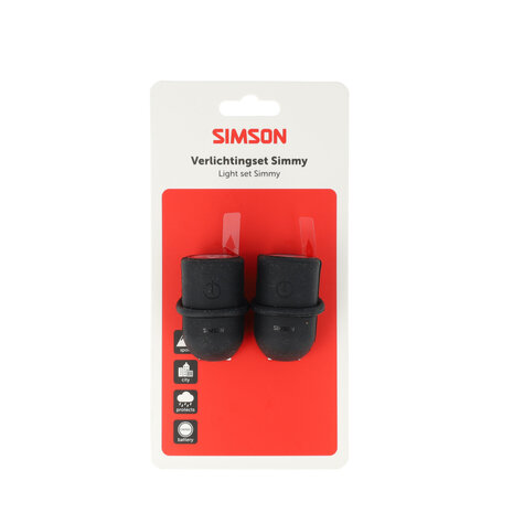 Simson verlichtingsset Simmy batterij zwart Simson verlichtingsset Simmy batterij zwart