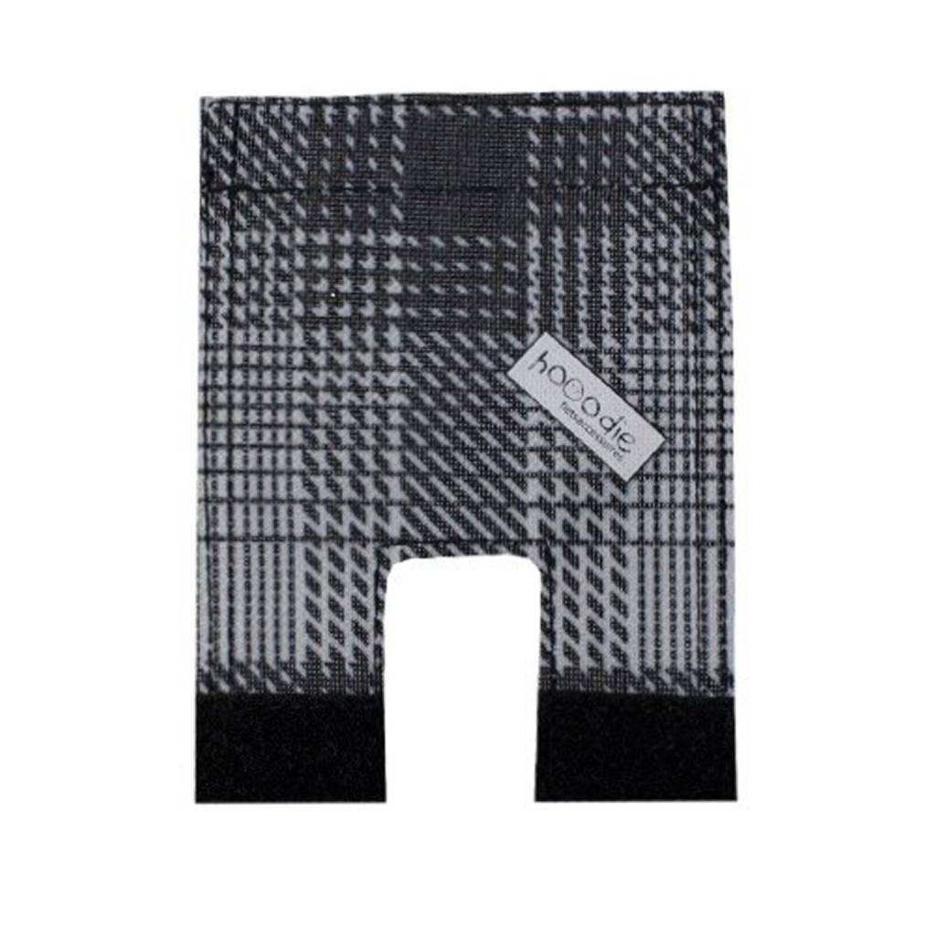 Rieten Fietsmand L Super White Plaid grijs