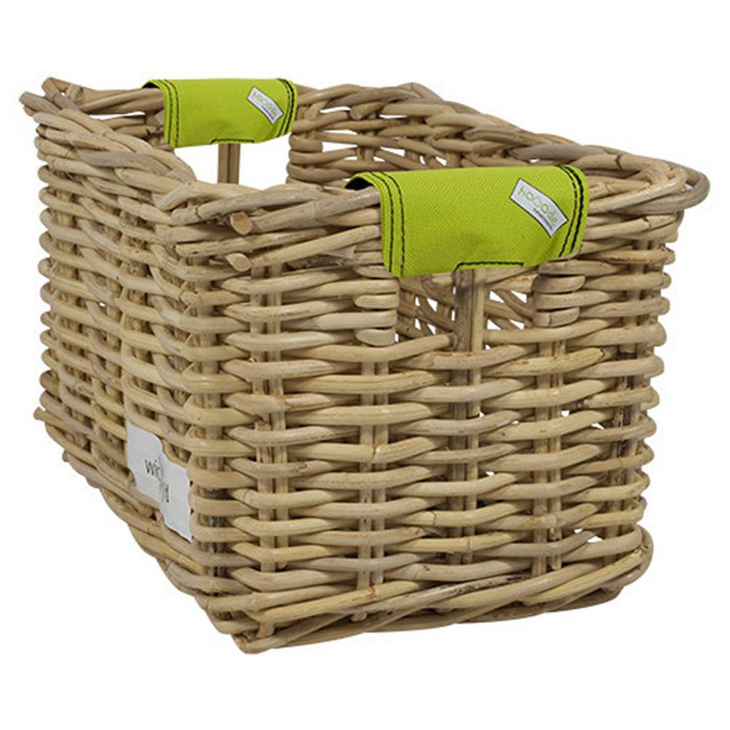 Rieten Fietsmand L Lime Solid grijs