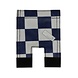 Wicked Rieten Fietsmand M Navy Checker grijs Wicked Rieten Fietsmand M Navy Checker grijs