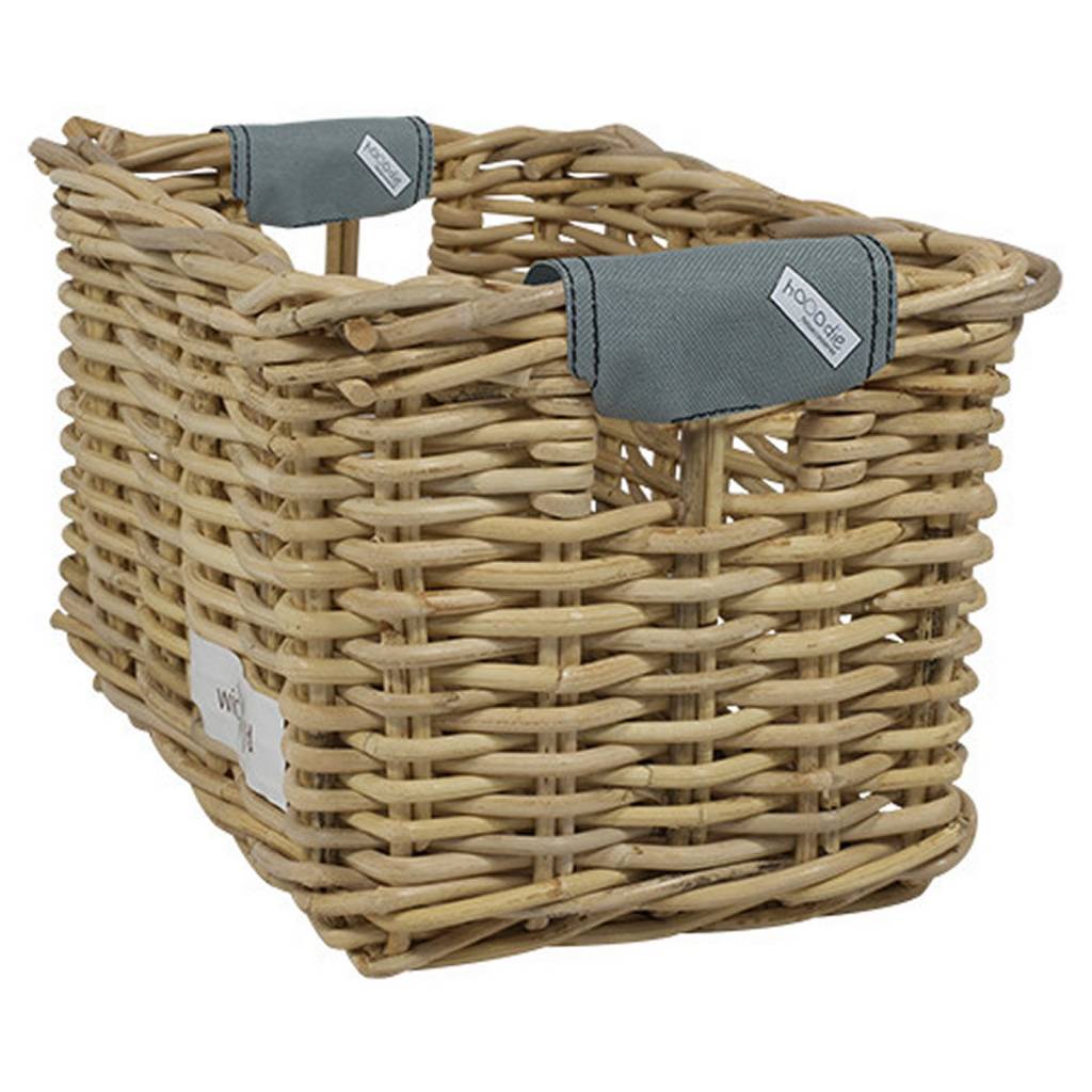 Rieten Fietsmand L Silver Solid naturel