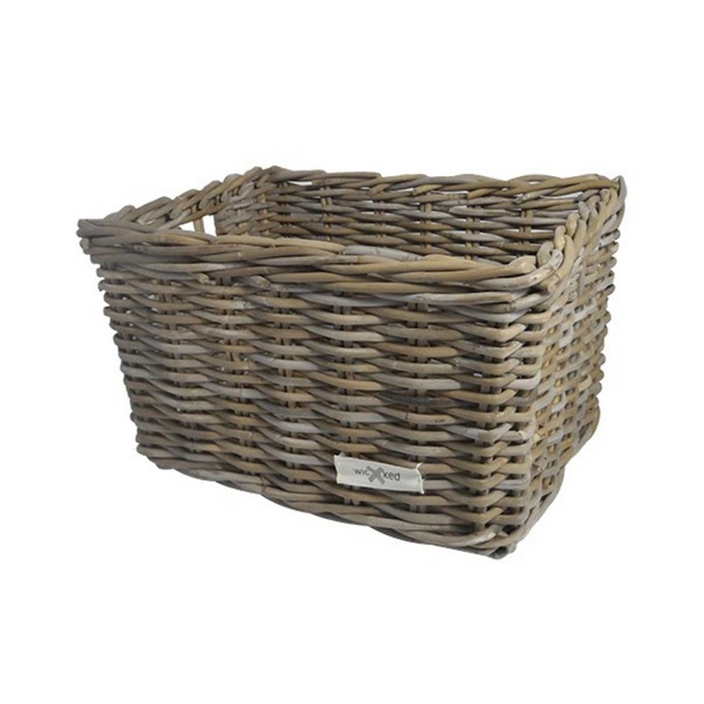 Wicked Rieten Fietsmand XL Navy Checker grijs Wicked Rieten Fietsmand XL Navy Checker grijs