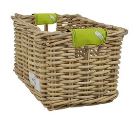 Wicked Rieten Fietsmand XL Lime Solid grijs