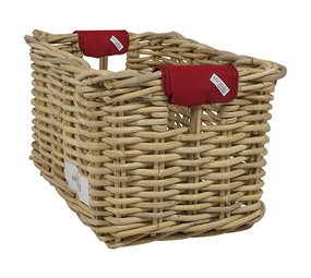 Wicked Rieten Fietsmand XL Bright Red Solid grijs