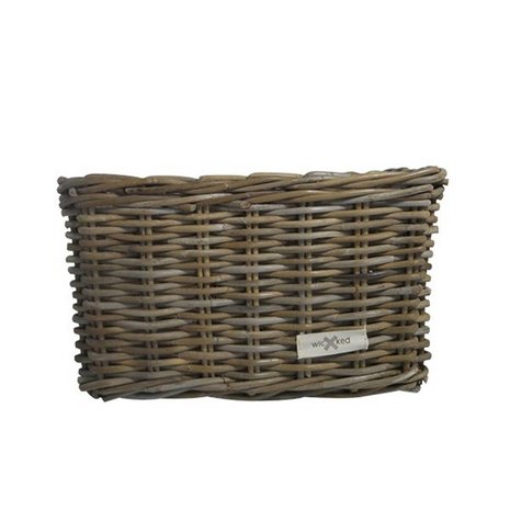 Wicked Rieten Fietsmand XL Panthar grijs Wicked Rieten Fietsmand XL Panthar grijs