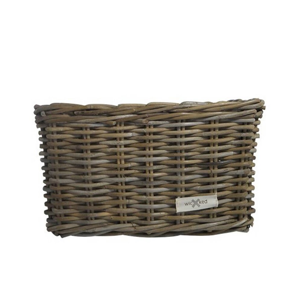 Wicked Rieten Fietsmand XL Jeans grijs