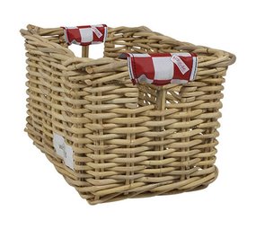 Wicked Rieten Fietsmand XL Red Checker naturel